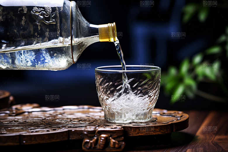 美酒精致酒器摄影图