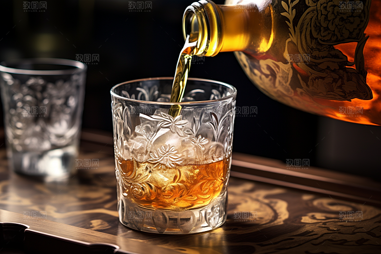 美酒酒具品酒摄影图