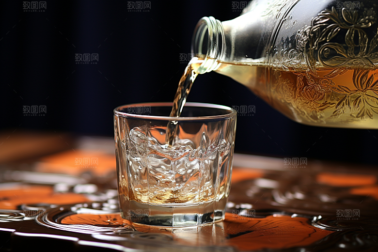 美酒酒杯饮品摄影图