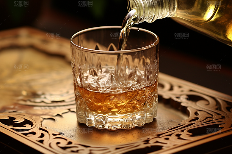 美酒品酒酒具摄影图