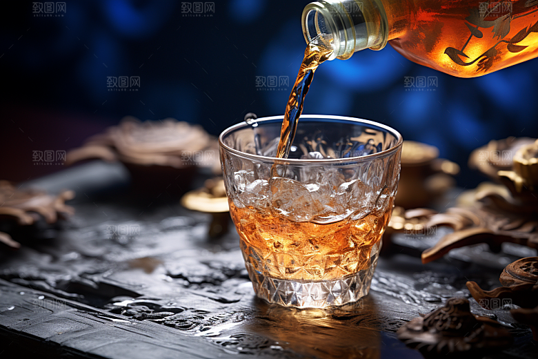 美酒畅饮酒杯摄影图