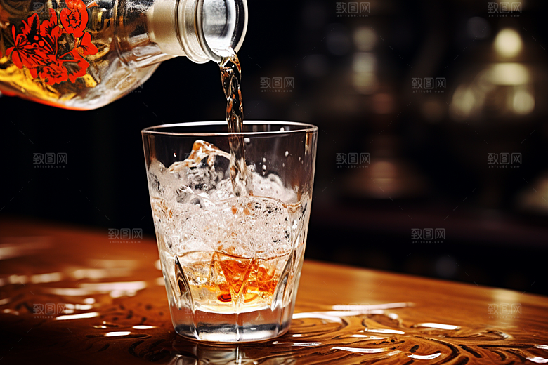 美酒酒杯饮品摄影图