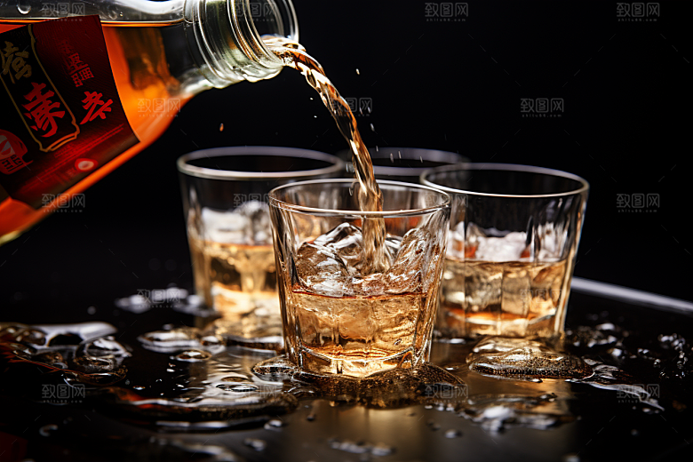 美酒畅饮精致摄影图