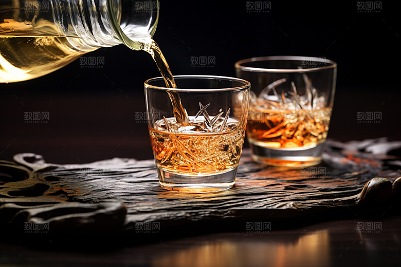 美酒精致品酒摄影图