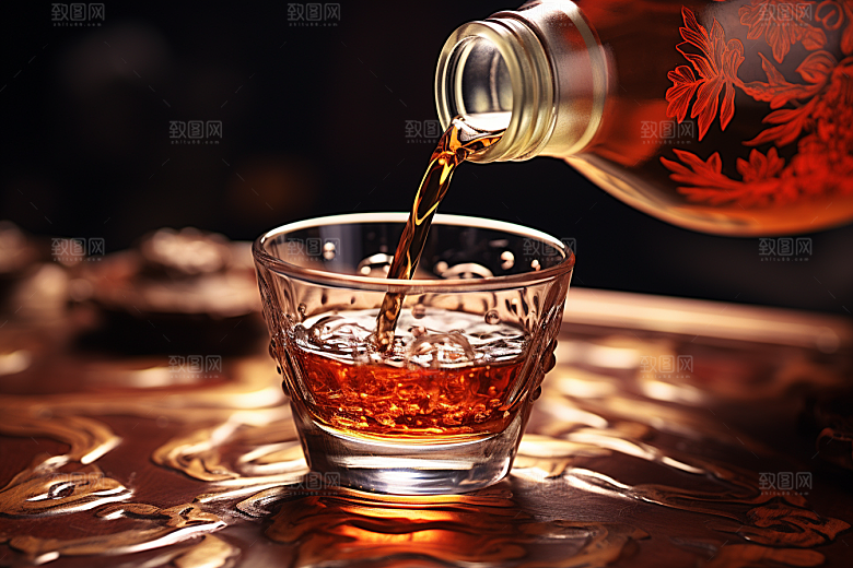 美酒精致畅饮摄影图