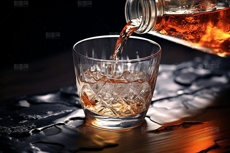 美酒畅饮高清摄影图