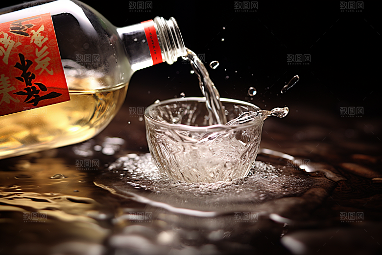 美酒精致酒具摄影图