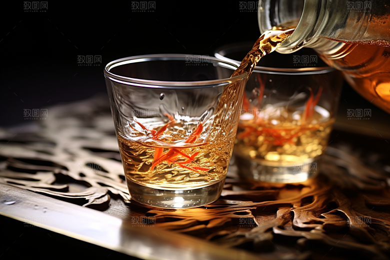 美酒酒瓶精致摄影图