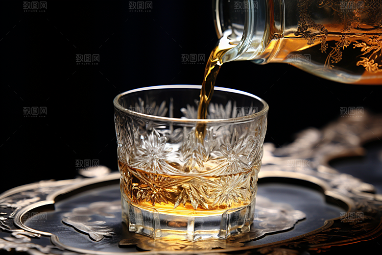 美酒品酒酒具摄影图