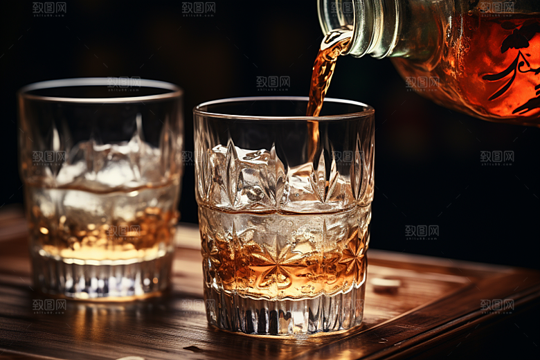 美酒饮品酒瓶摄影图