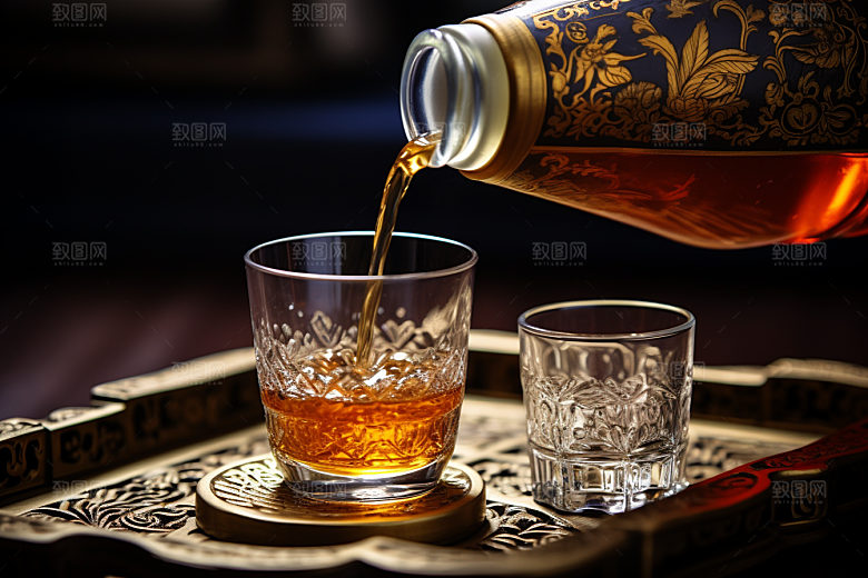 美酒品酒畅饮摄影图