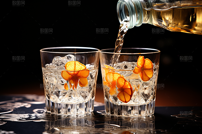 美酒酒器品酒摄影图