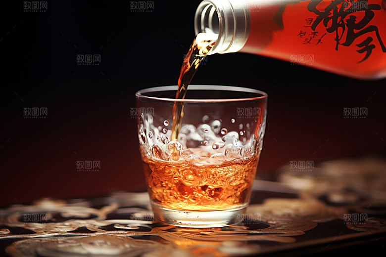 美酒品酒酒瓶摄影图