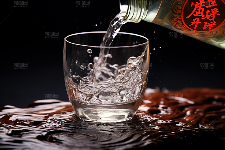 美酒酒杯精致摄影图