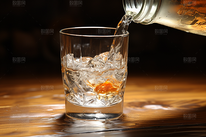 美酒酒杯畅饮摄影图