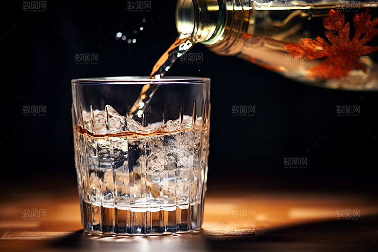 美酒酒杯精致摄影图