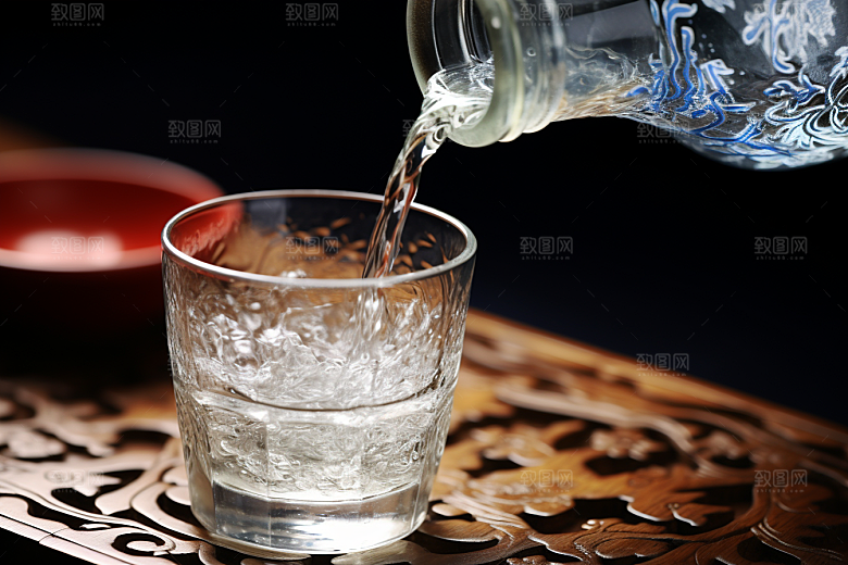 美酒畅饮酒瓶摄影图