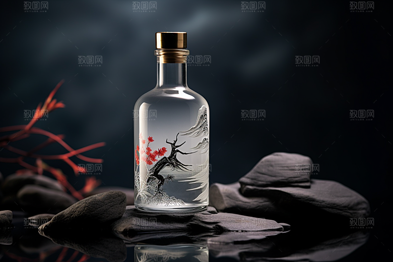 美酒酒杯饮品摄影图