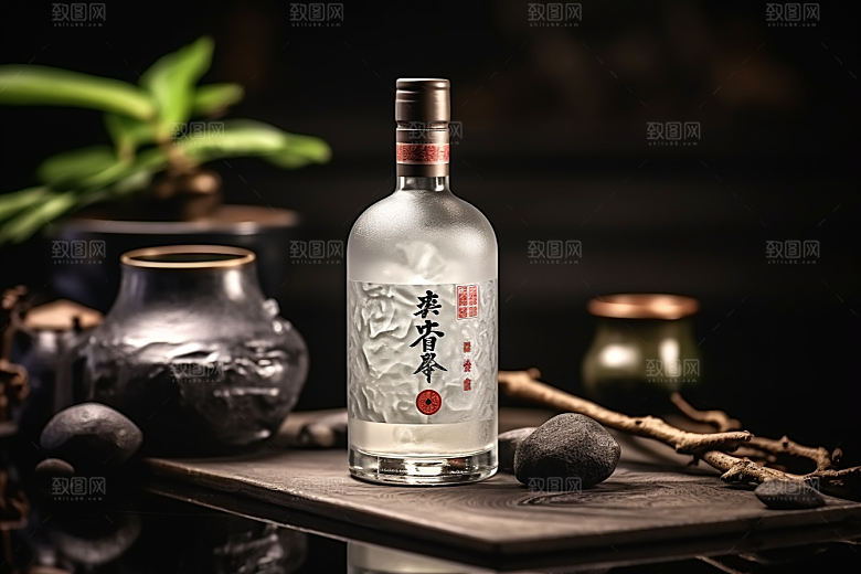 美酒酒瓶品酒摄影图
