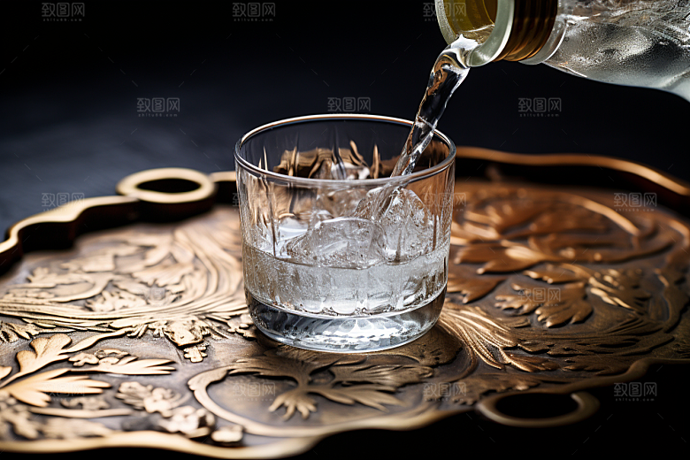 美酒酒瓶畅饮摄影图