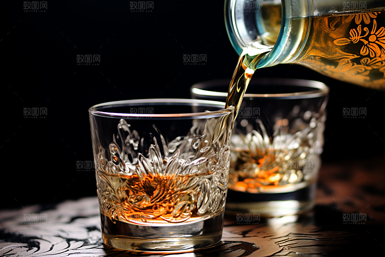 美酒饮品酒瓶摄影图