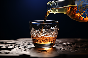美酒酒杯酒器摄影图