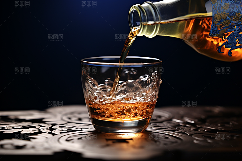 美酒酒杯酒器摄影图