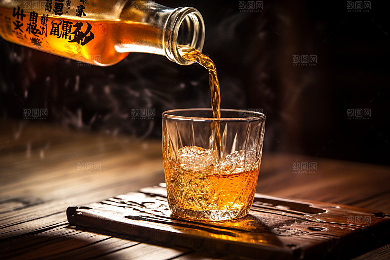 美酒酒器品酒摄影图
