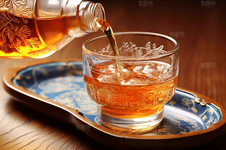 美酒精致酒具摄影图