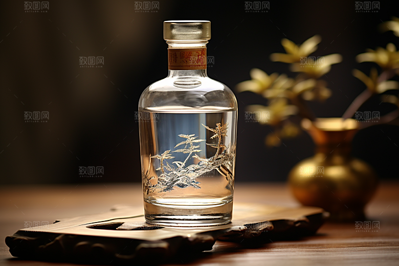 美酒品酒酒瓶摄影图
