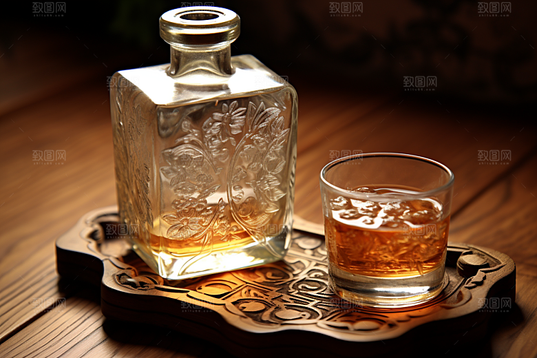 美酒精致酒杯摄影图