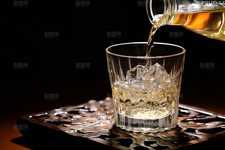美酒精致酒杯摄影图