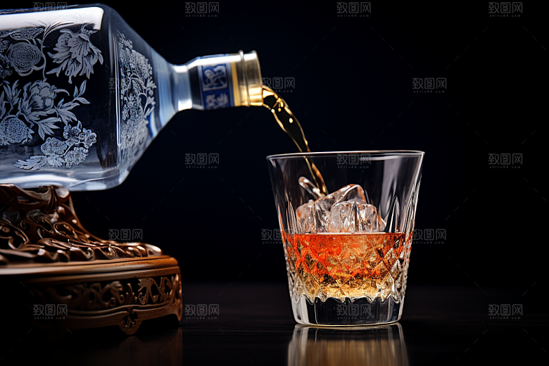美酒酒杯高清摄影图