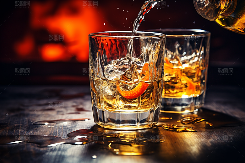 美酒酒具精致摄影图