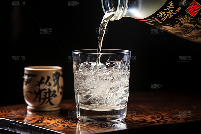 美酒畅饮精致摄影图