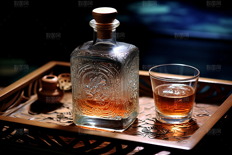 美酒精致饮品摄影图