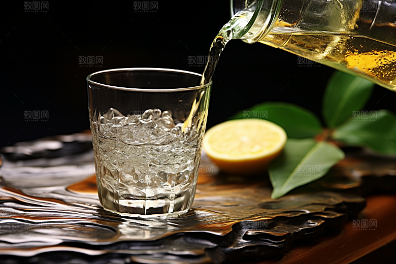 美酒酒具酒瓶摄影图