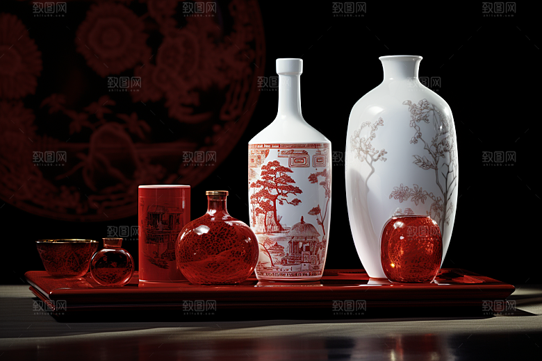 美酒畅饮酒具摄影图
