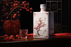 美酒酒瓶酒具摄影图