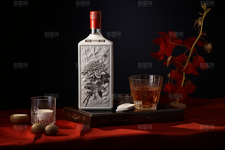 美酒酒杯畅饮摄影图
