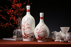 美酒酒器酒杯摄影图
