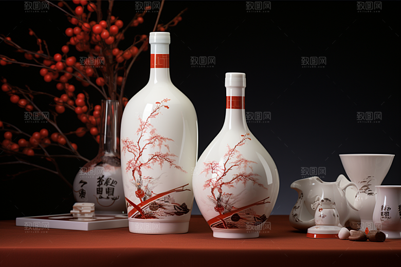 美酒酒器酒杯摄影图