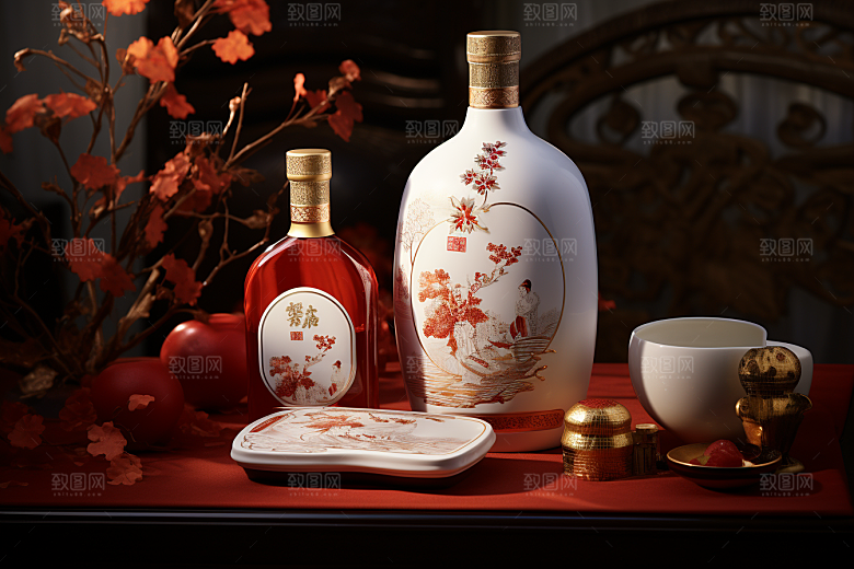 美酒酒瓶酒器摄影图