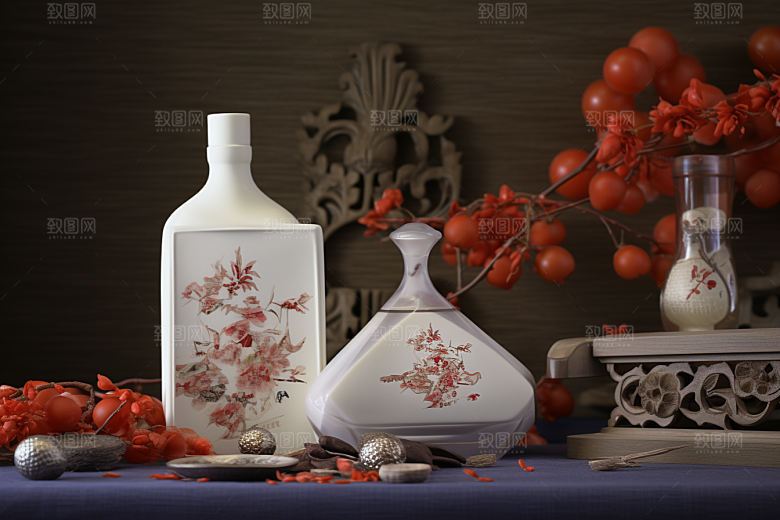 美酒酒瓶酒具摄影图