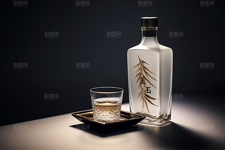 美酒酒杯精致摄影图