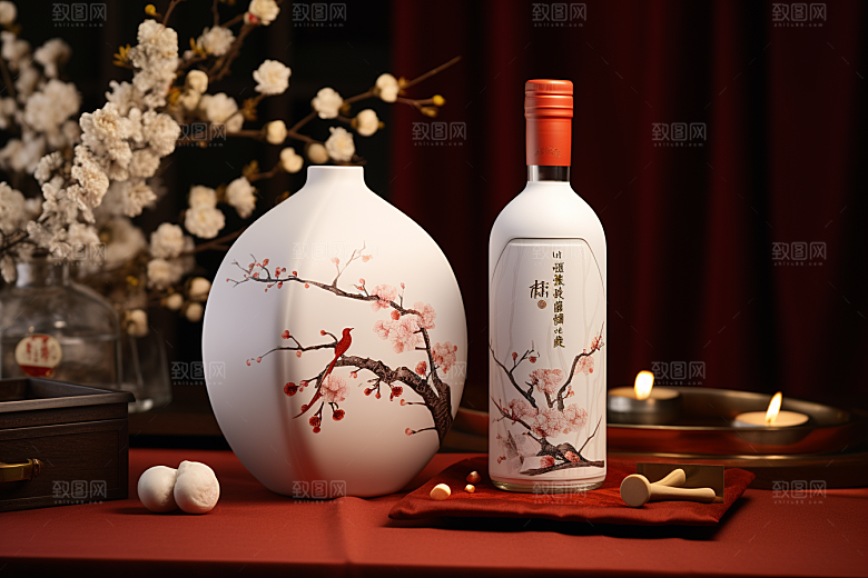 美酒品酒酒器摄影图