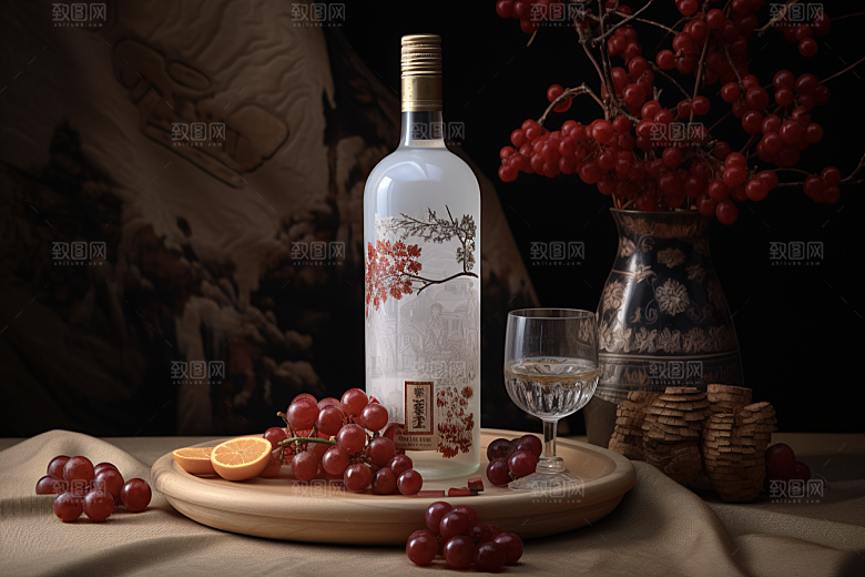 美酒酒器畅饮摄影图