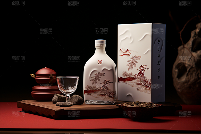 美酒酒具品酒摄影图