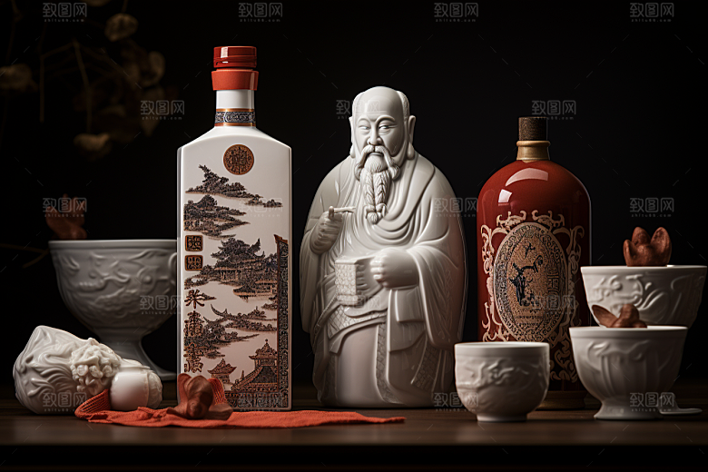 美酒品酒酒器摄影图