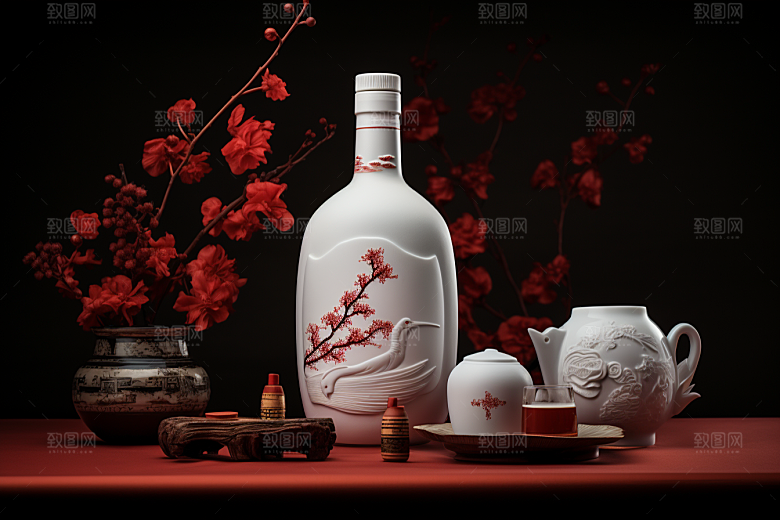 美酒饮品酒器摄影图